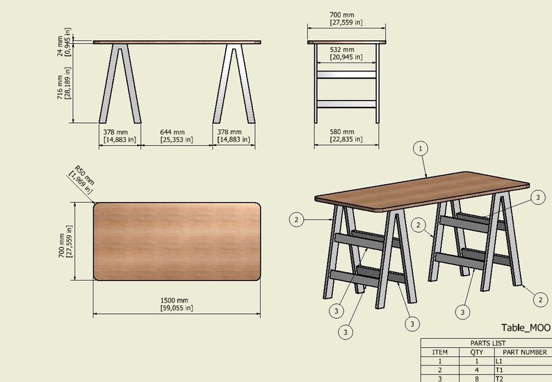 Plywood Desk Tablediy PDF Printablescandinavian Modern Designeasy to