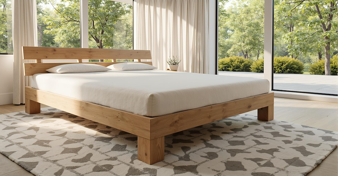 頑丈なキングサイズベッドフレーム（200 x 180 mm）の作り方：モダンな