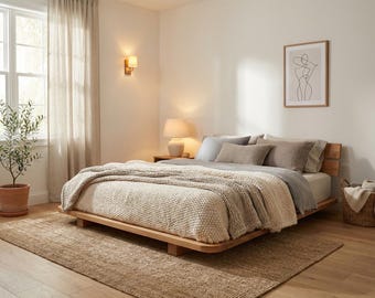 Queen Bed PDF Plans, Low Profile Bed Frame Design, Easy DIY