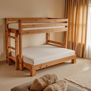 Twin XL Over Queen Size Bunk Bed | DIY Woodworking Plan