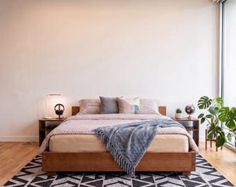 King Bed Plans, Printable Wood Diy Bed Frame, Pdf Blueprint