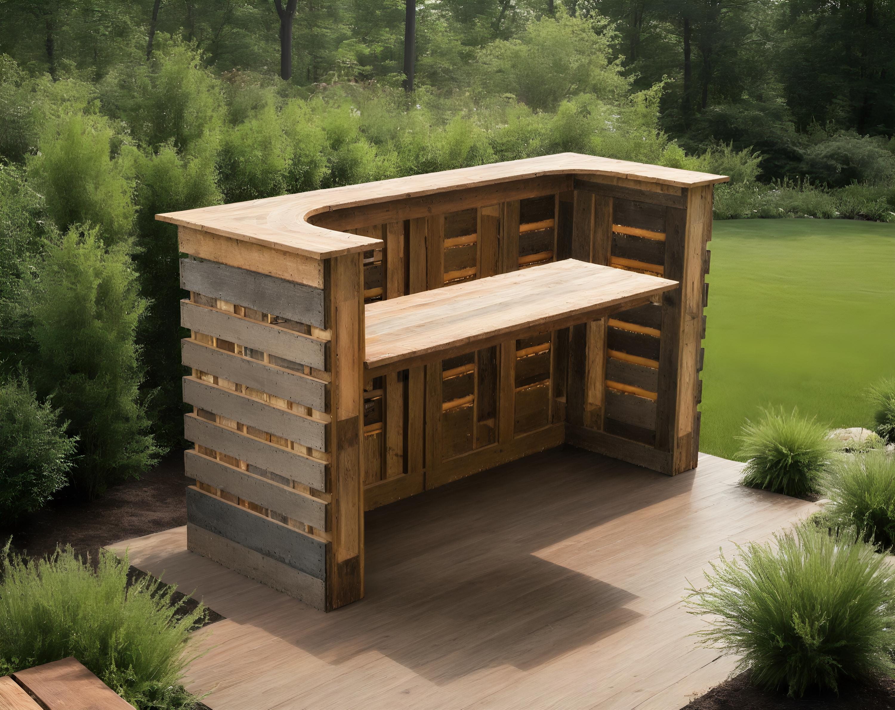 DIY Pallet Bar Plans - 48 x 40 Zoll Outdoor Bar Blueprint, Garten ...