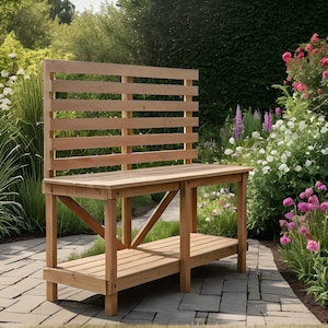 Garden Potting Bench PDF Plans | DIY Garden Workspace Design