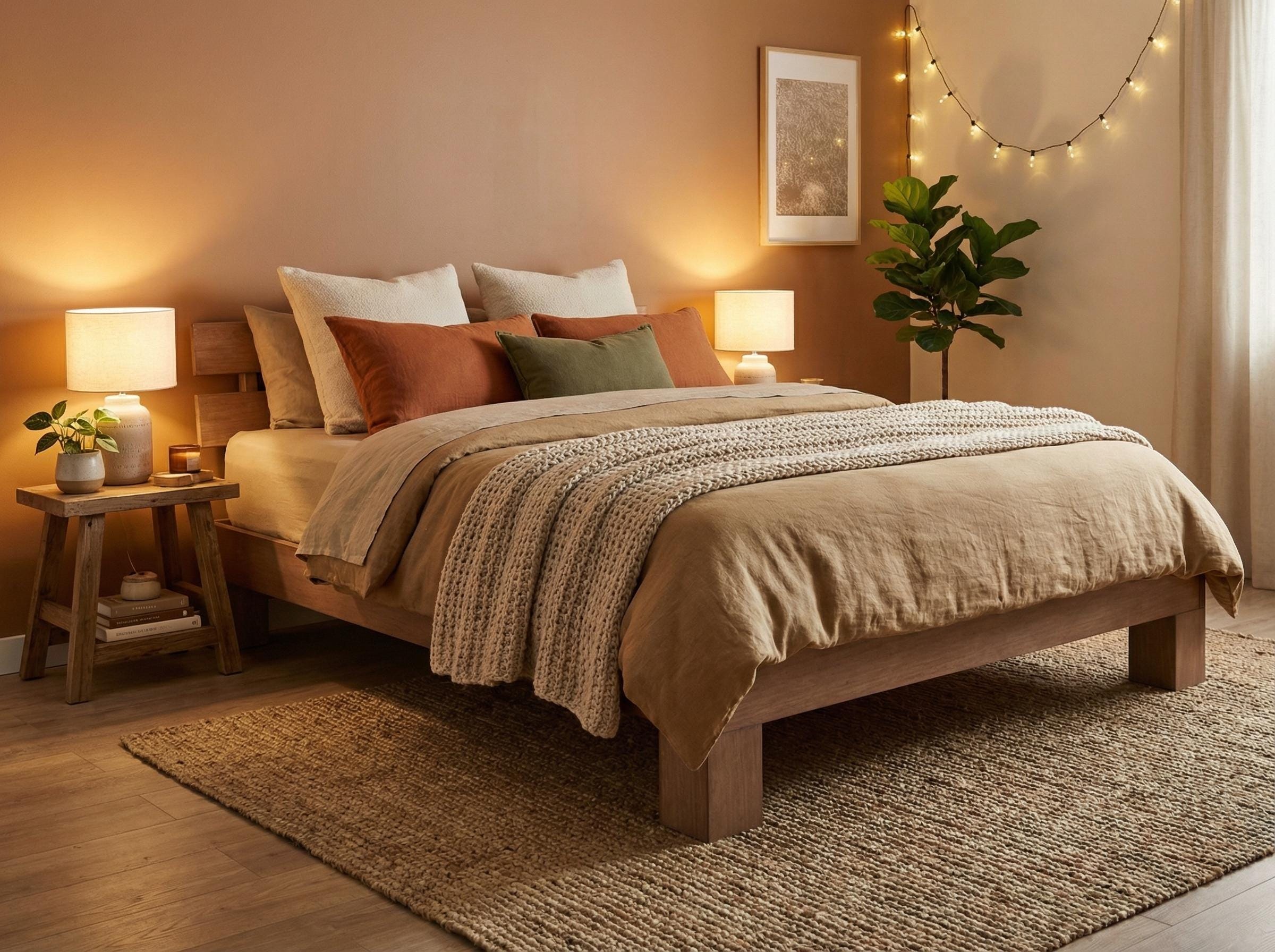 DIY ダブルベッドフレーム DIY double bed with feathers | Making a wooden bed with a