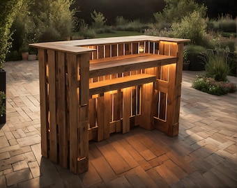DIY Euro Pallet Bar Plans,  Outdoor Bar Blueprint, Backyard Patio PDF Download