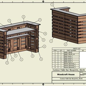 DIY Pallet Bar Plans – 48x40 Inch Outdoor Bar Blueprint, Backyard Patio ...
