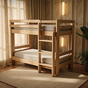 Bunk Bed Twin Frame Plans 38&quot;x75&quot; | DIY Woodworking Project