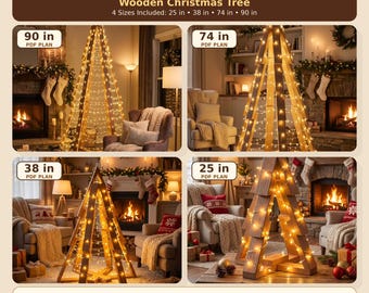 Hölzerne Weihnachtsbaum Blueprints | 4 Design-Set | DIY Weihnachtsdeko PDF