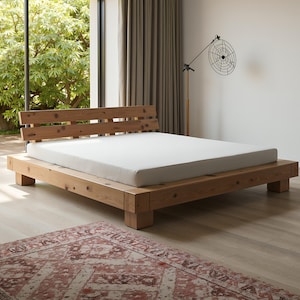 DIY King Size Bed Frame Plan – 6&quot;x6&quot; Lumber – Woodworking Project PDF (76&quot;x80&quot;)