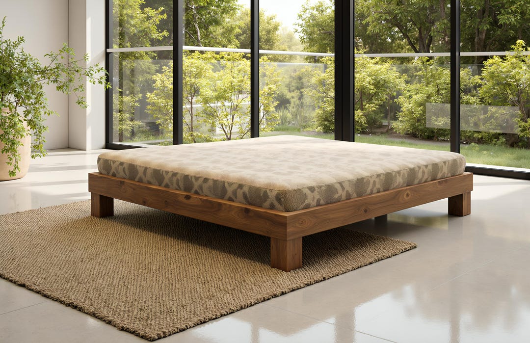 クイーンサイズベッドフレームの設計図：DIYモダン木工（PDF