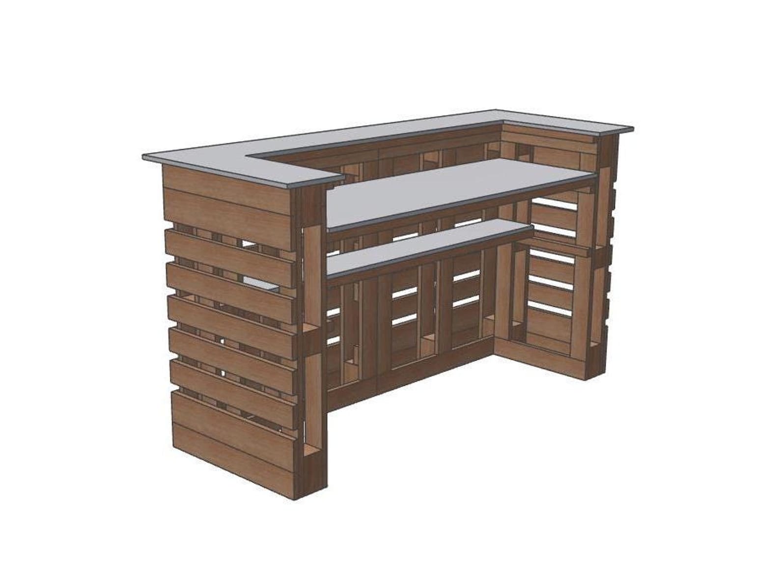DIY Pallet Bar Plans – 48x40 Inch Outdoor Bar Blueprint, Backyard Patio ...