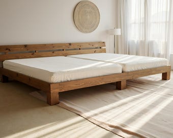 ベッドフレーム クイーンサイズ ファミリーベッドフレームプラン：DIYクイーン+クイーンサイズ