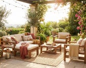 Garden lounge plans, wooden chaise plan, patio project idea PDF