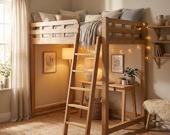 LoftBed Full  54"x75" PDF Plans – DIY Wooden Loft Bed Construction Guide