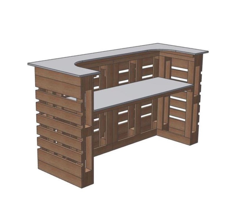 DIY Pallet Bar Plans – 48x40 Inch Outdoor Bar Blueprint, Backyard Patio ...