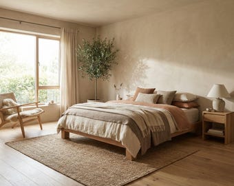 Wooden Bed Frame Diy queen frame pdf plan, low profile slatted base