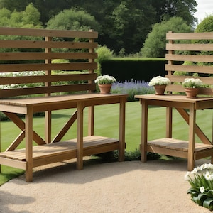 Garden Potting Benchs PDF Plans | DIY Garden Workspace Design