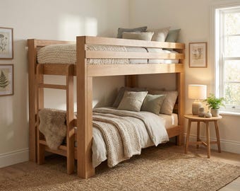 Twin XL Bunk Bed Frame Plans, DIY Woodworking Project (PDF Download)