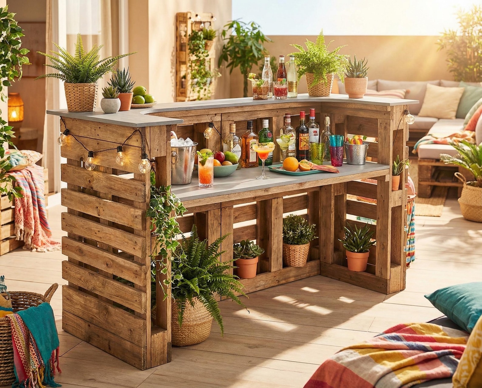 DIY Pallet Bar Plans – 48x40 Inch Outdoor Bar Blueprint, Backyard Patio ...