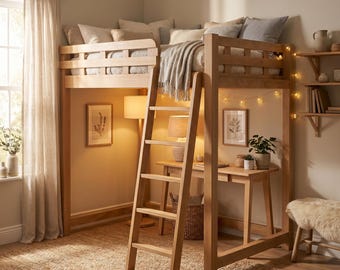 LoftBed Full XL 54"x80" PDF Plans – DIY Wooden Loft Bed Construction Guide