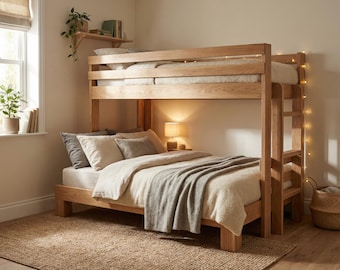 Twin XL Over Queen Size Bunk Bed | DIY Woodworking Plan