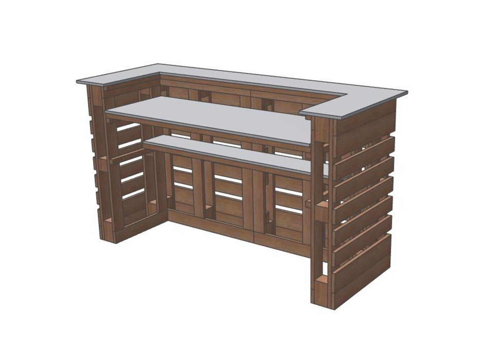 DIY Pallet Bar Plans – 48x40 Inch Outdoor Bar Blueprint, Backyard Patio ...