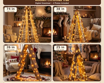 Progetti per alberi di Natale in legno: 4 misure per decorazioni natalizie fai da te (download in PDF)