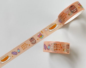 Have a Nice Day Kawaii Washi Tape - Cute Cartoon Decorative Tape for Bullet Journals, Diaries, Scrapbooking, Kids Crafts