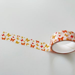 Butterfly Print Washi Tape - Cute Butterflies Pattern Decorative Tape for Bullet Journals, Diaries, Scrapbooking, Photos, Card Making