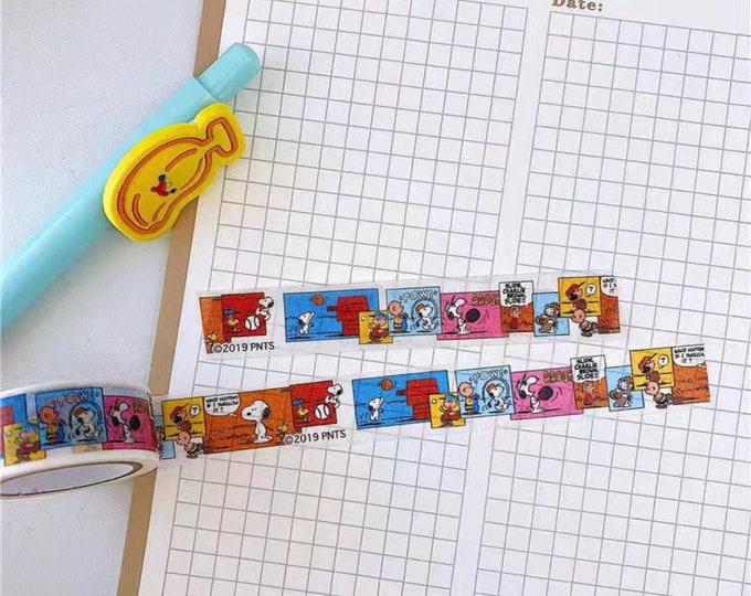 Snoopy Comic Strip Washi Tape - Peanuts Gang Decorative Tape, Cute ...
