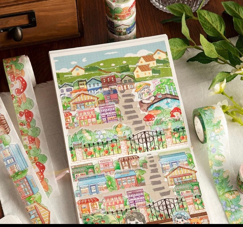 City Houses Watercolor Washi Tape image 2