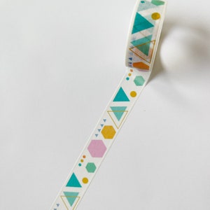 80’s Geometric Shape Washi Tape - Decorative Printed Tape for Bullet Journals, Diaries, School Supplies, Scrapbooking