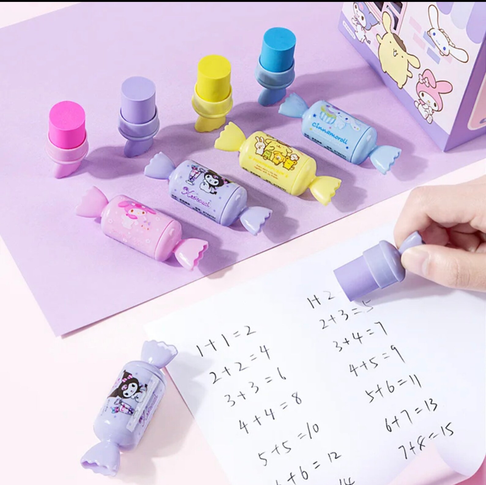Blue Eraser Set Kawaii Puppy Candy Erasers Cute Kawaii Blue Sweets Erasers for School ...