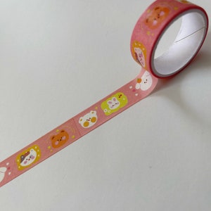 Kawaii Pets Washi Tape - Cute Cartoon Animals Decorative Tape for Bullet Journals, Notebooks, Planner Decor, Kids Crafts