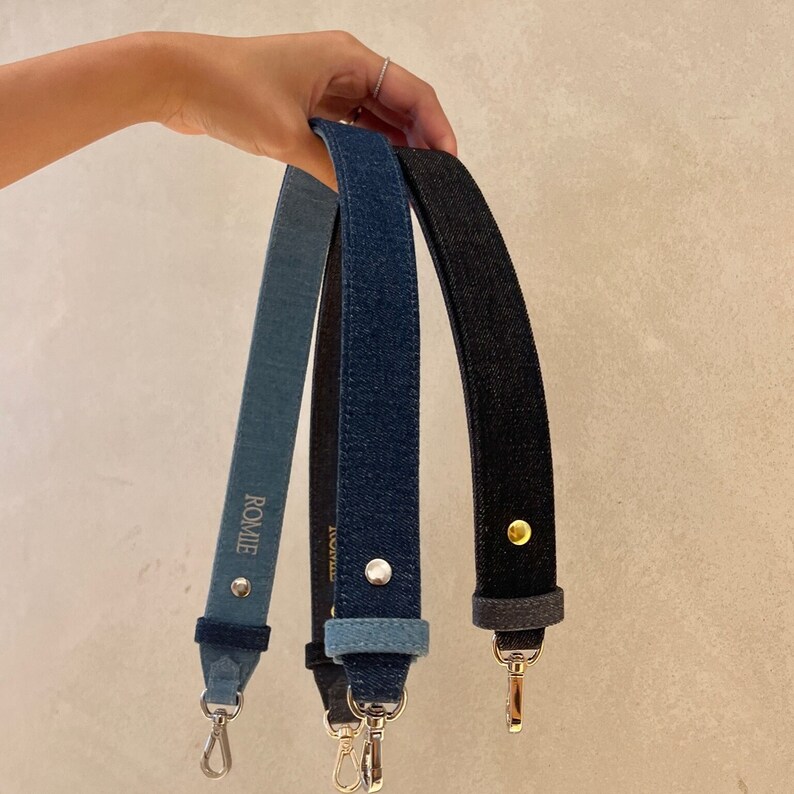 Black Denim Crossbody Bag Straps Adjustable Lengths, Twotone Etsy