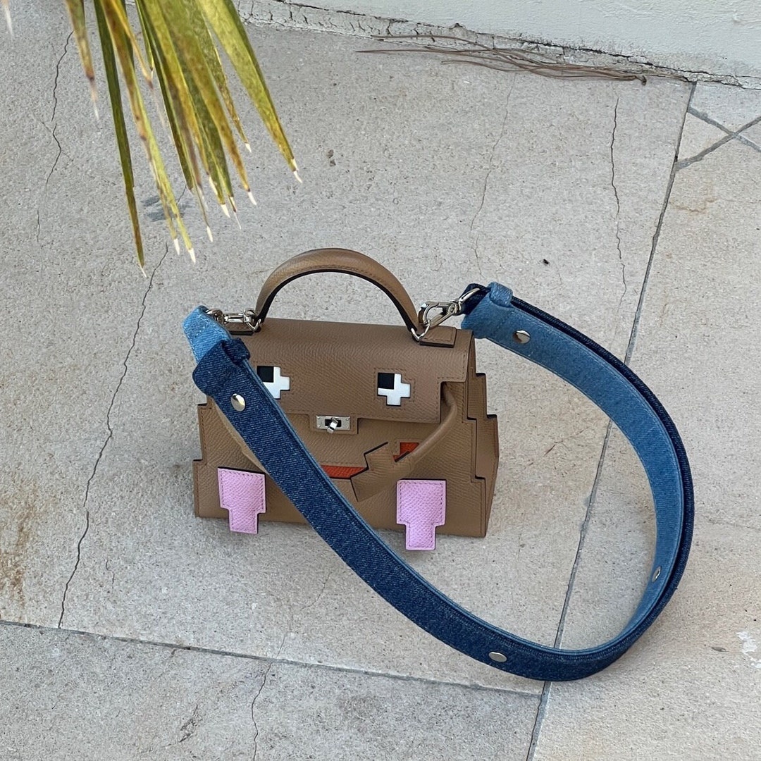 Blue Denim Crossbody Bag Straps Adjustable Lengths, Twotone Etsy