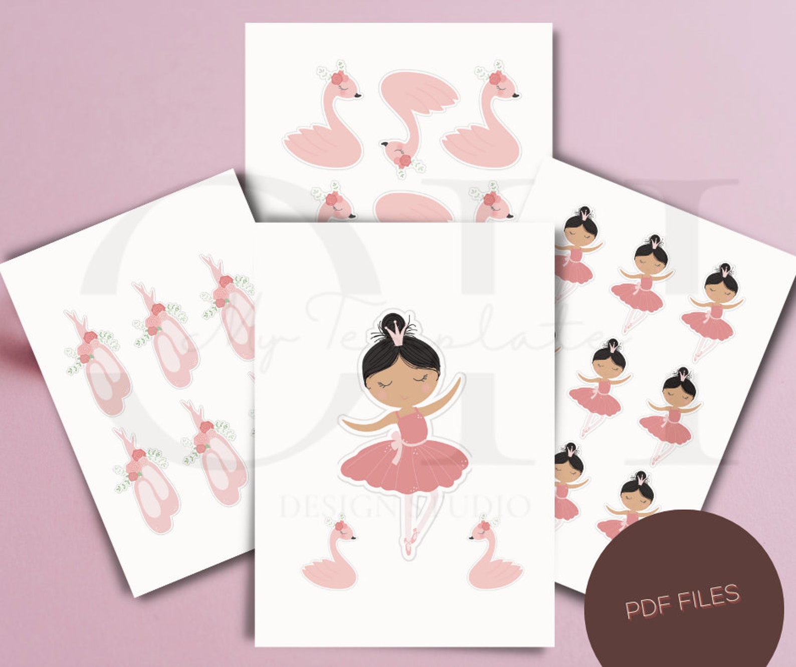 Printable Ballerina Cupcake Topper Birthday Cake Topper Girls - Etsy