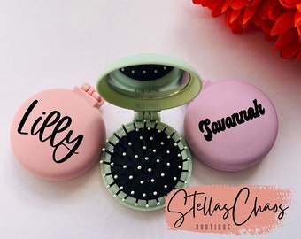 Personalized Mini Hairbrush, Toddler Hairbrush, Christmas Stocking Stuffer