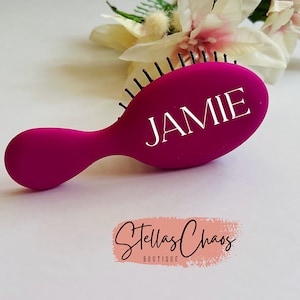 Personalized Glitter Mini Hairbrush for girls, Christmas Stocking Stuffer, Toddler Hairbrush, Birthday party favor, Mini Hair brush,
