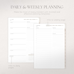 2024 Digital Planner Monthly Weekly & Daily Planner Dated Goodnotes Planner Self-Care, Habit, Finance, Fitness Notability Planner zdjęcie 6