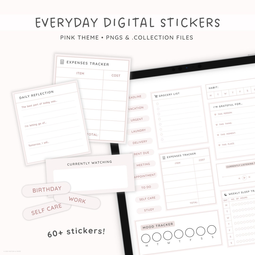 Everyday Digital Stickers, Goodnotes Stickers, Digital Planner Stickers ...