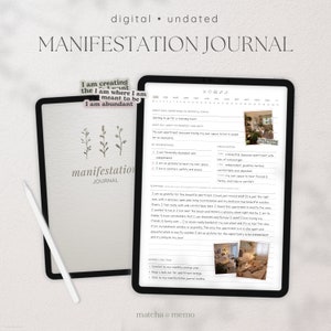 Digital Manifestation Journal, Manifestation Journal for iPad, Law of Attraction Planner, Undated Goodnotes Journal, Vision Board Template