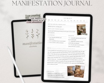 Digital Manifestation Journal, Manifestation Journal for iPad, Law of Attraction Planner, Undated Goodnotes Journal, Vision Board Template