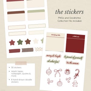 December 2025 Digital Planner for Goodnotes: Hyperlinked, Christmas Themed Stickers Included (PDF & PNG Download) image 6
