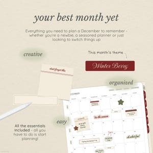December 2025 Digital Planner for Goodnotes: Hyperlinked, Christmas Themed Stickers Included (PDF & PNG Download) image 2