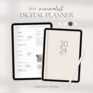 2024 Digital Planner Monthly Weekly & Daily Planner Dated Goodnotes Planner Self-Care, Habit, Finance, Fitness Notability Planner zdjęcie 1
