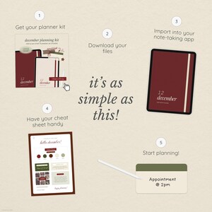 December 2025 Digital Planner for Goodnotes: Hyperlinked, Christmas Themed Stickers Included (PDF & PNG Download) image 8