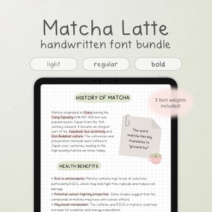 Lot de polices manuscrites, police soignée pour agendas et journaux numériques, 3 graisses, Goodnotes, famille de polices dessinées à la main pour invitations ou posters