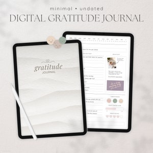 Digital Gratitude Journal, Daily Gratitude Journal, Gratitude Journal for iPad, Undated Goodnotes Journal, Self Care Journal, Mood Tracker