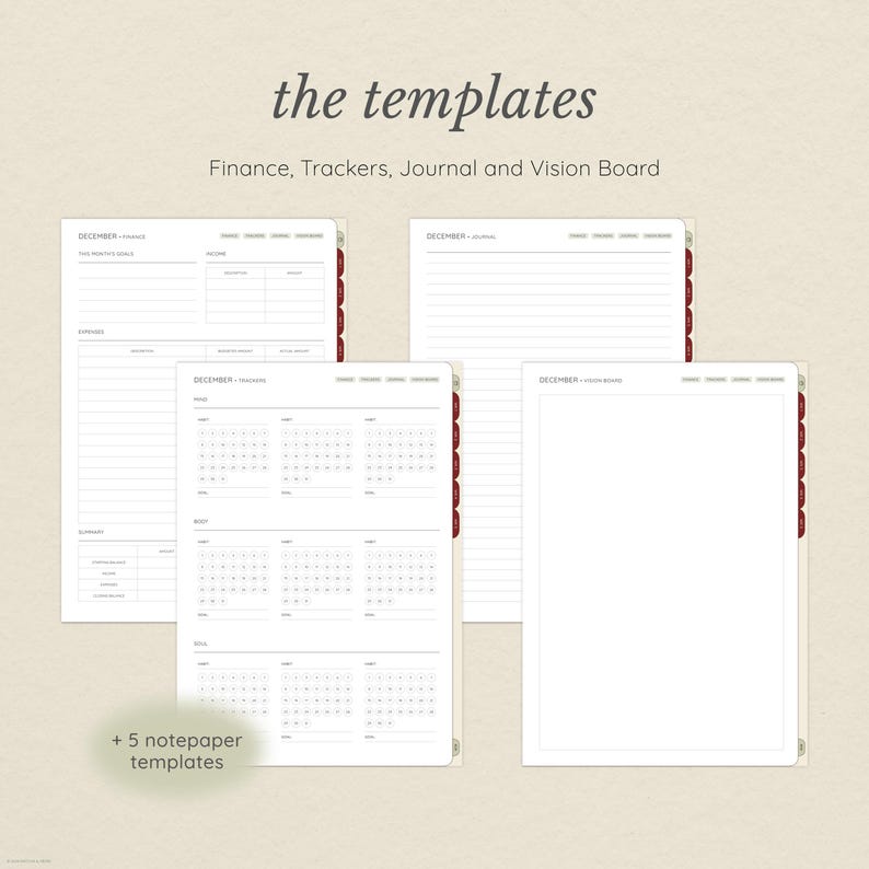 December 2025 Digital Planner for Goodnotes: Hyperlinked, Christmas Themed Stickers Included (PDF & PNG Download) image 5